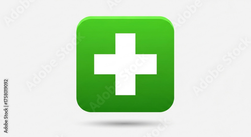 Green square with a white plus sign