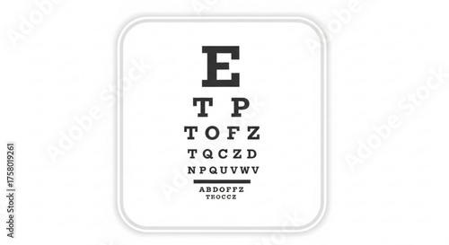 Eye examination chart for vision testing
