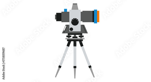 Surveying Instrument: A Theodolite on a Tripod Stand for Precise Angle Measurement.