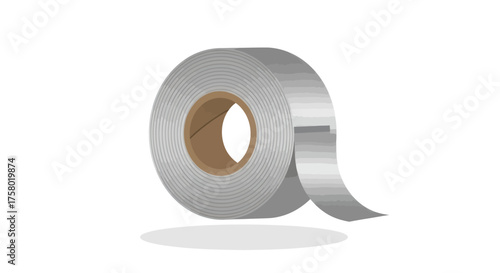 Roll of Silver Duct Tape with Cardboard Core.