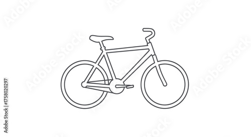 Simple Line Drawing of a Classic Bicycle.