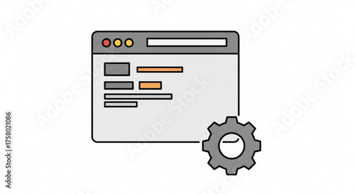 Website settings configuration with gear