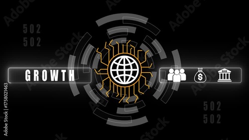 Wallpaper Mural Sales growth, increase sales or business growth concept Glowing Neon line Motion graphics 4K animation. Torontodigital.ca