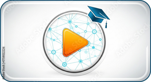 Online course with graduation cap