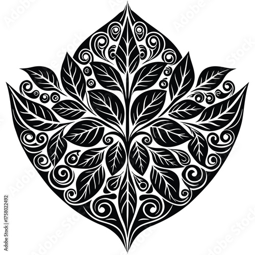 golden leaf filigree pattern in 3d style (1).eps