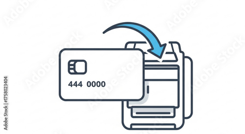 Credit card insertion into card reader machine