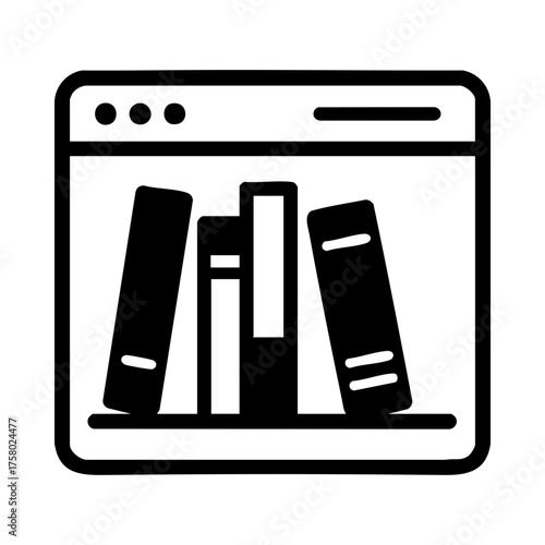 Online resource library icon in browser window