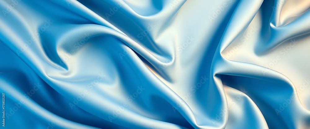 Fototapeta premium Soft, textured blue drape sheet, creating elegant folds, soft, fabric