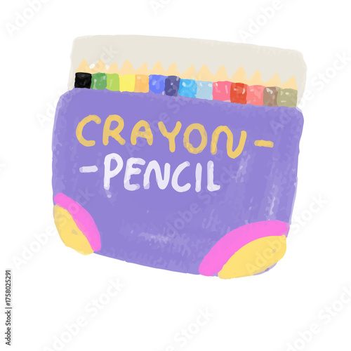 Back to school crayon element design. flower, lamp, star, library, book, apple, study lamp, paper plane, alarm.  cartoon back to school stickers