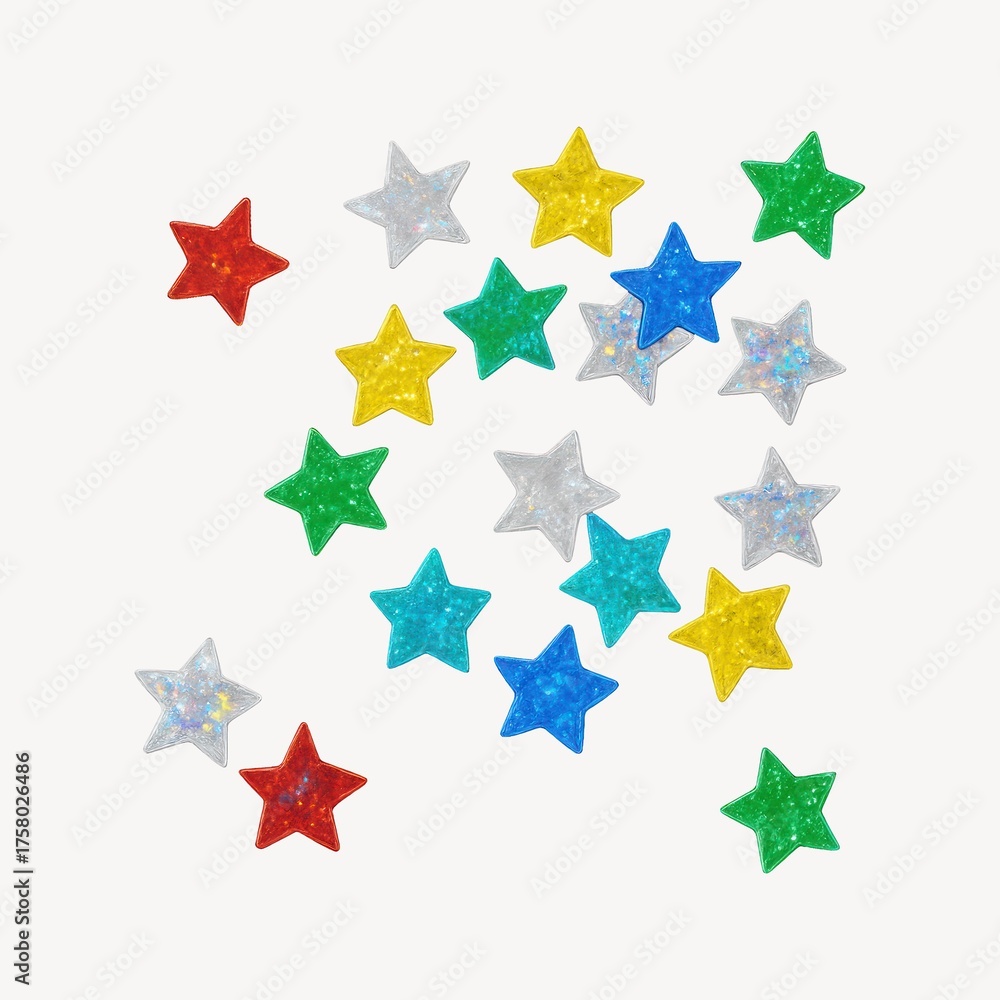 Fototapeta premium Colorful glitter stars decoration