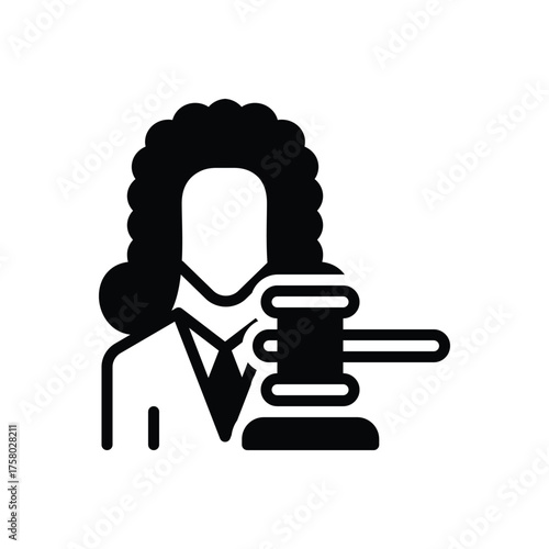 Black solid icon for judges verdict