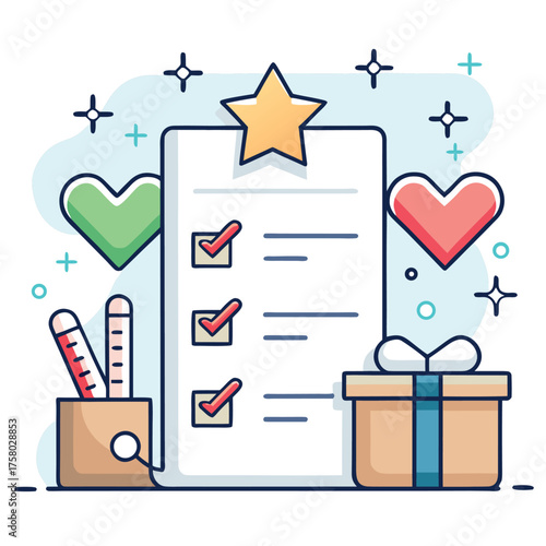 line style icons of wishlist  heart gift  favorite.eps