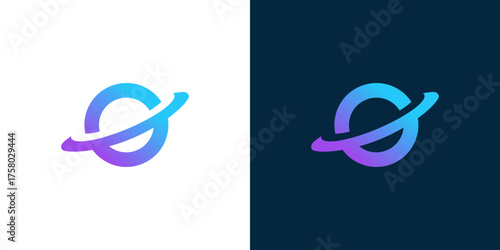 Digital Planet Tecnology logo icon vector illustration