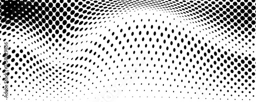 Minimal Black and White Curved Halftone Abstract Texture
