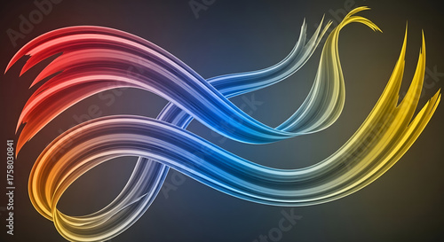 Colorful gradient wave circles in minimal futuristic abstract composition.