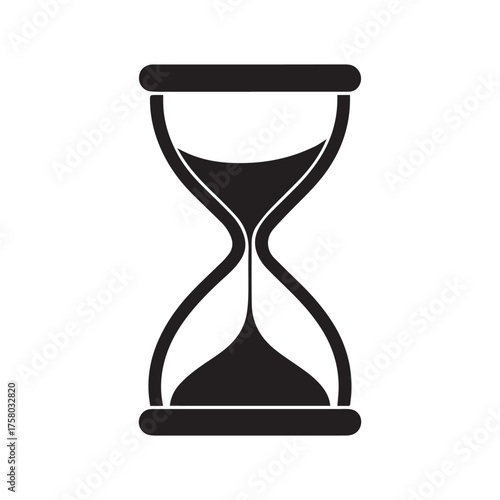 A classic hourglass timer silhouette vector illustration white background