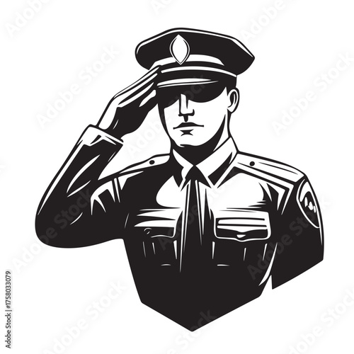 saluting army soldier Silhouette