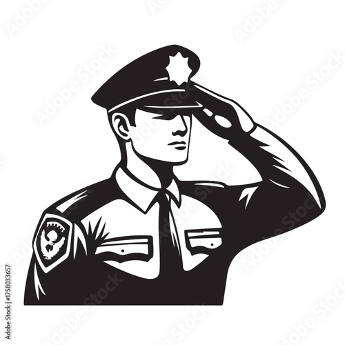 saluting army soldier Silhouette