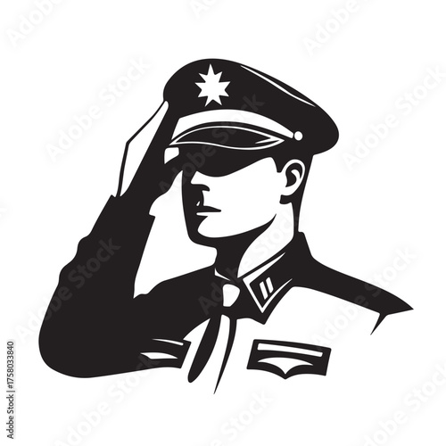 saluting army soldier Silhouette