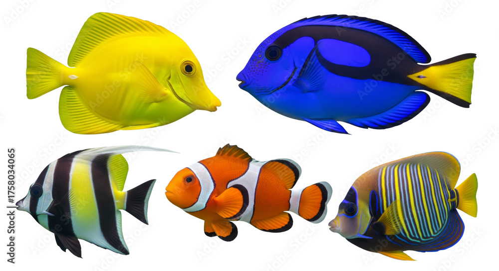 Naklejka premium Tropical fish isolated on white or transparent background