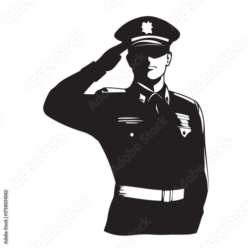 saluting army soldier Silhouette