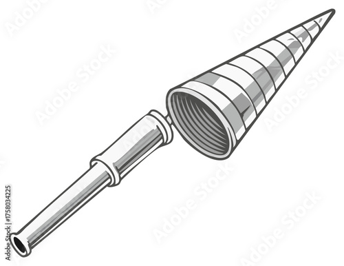 Stylized Toy Megaphone with Telescopic Handle Creative Vector Illustration