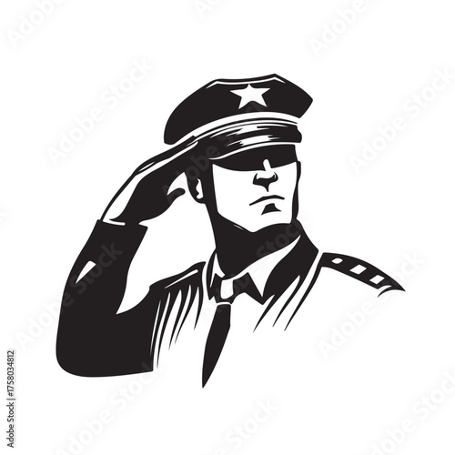 saluting army soldier Silhouette
