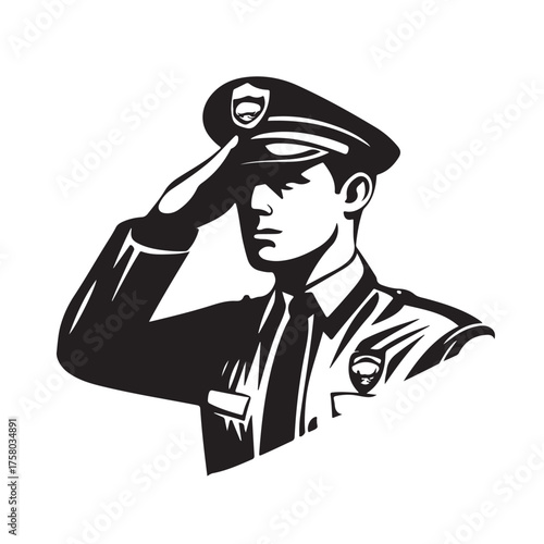 saluting army soldier Silhouette