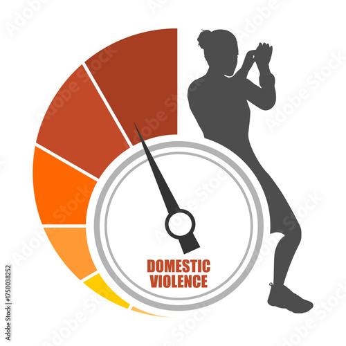 Abused young woman trying to hide and defend herself. Stop violence against women. Family scandal, crisis, domestic violence and abuse. Frightened woman being harassed and bullied by her partner.