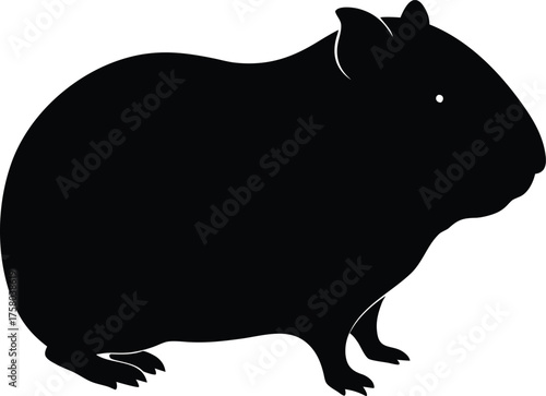 Canvas Print Black cat and rat vector illustration silhouettes of wild animals