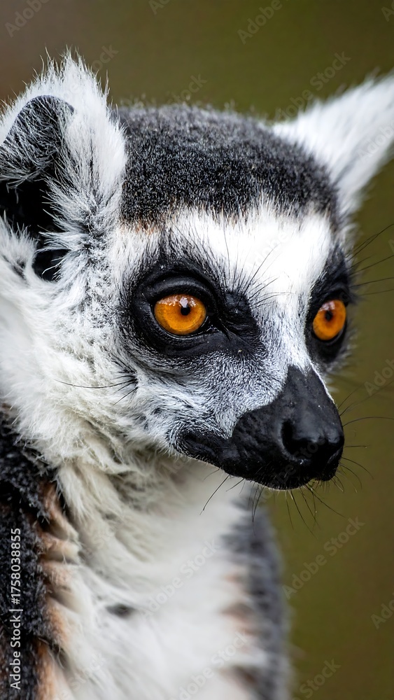 Obraz premium Close-up view of a ring-tailed lemur, showcasing detail