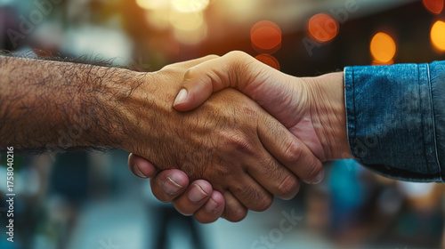 Close-up of a handshake between professionals, symbolizing trust, collaboration, and successful business partnership.
