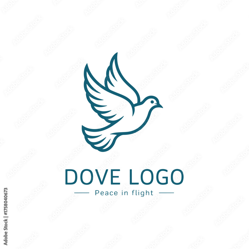 Fototapeta premium Dove Bird Logo Design – Peace, Freedom, Nature, and Spiritual Symbol Vector Icon