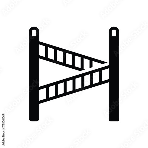 Black solid icon for warning tape