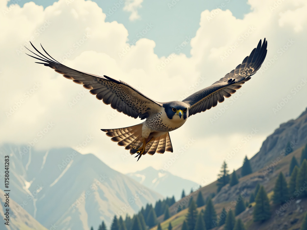 Naklejka premium flying bird in the sky