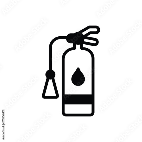 Black solid icon for fire extinguisher