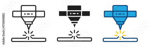 Laser machine icon .Dermatology Beauty Therapy for Body Skin Icon Set. Treatment Laser and Hair Removal Vector symbol in a black filled and outlined style. vector illustration.