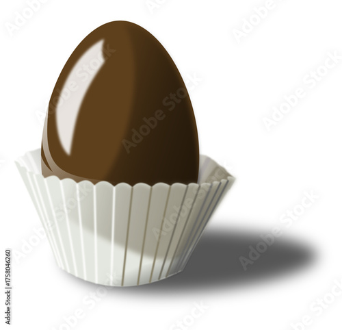 chocolate egg onk white cup
