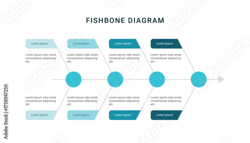Fishbone diagram infographic template design for business presentation