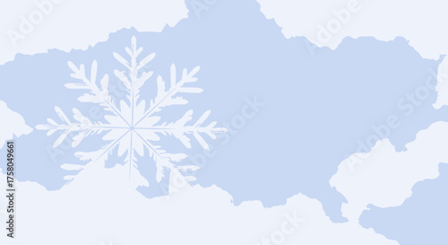 Aesthetic Snowflake on Pastel Winter Sky