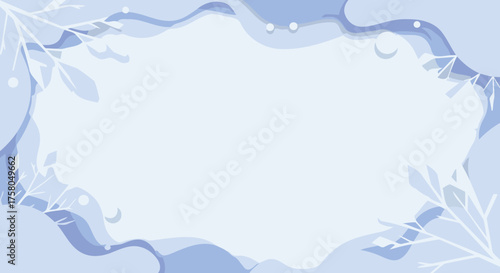 Winter Paper Cut Landscape Frame with Snowflakes