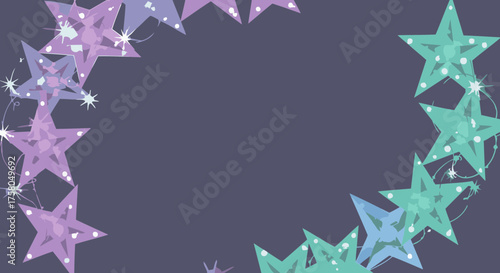 Starry Sparkle Frame on Gradient Background