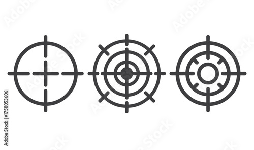 Target Symbols - Set of Three Crosshair Icons for Aiming and Focus