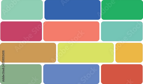 Bento mood board background. Abstract poster montage board, Square circle box image gallery vector album. Rectangle banner slide.