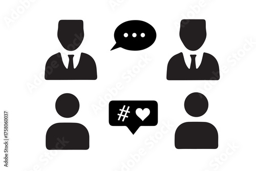 Business people icon set in vector style