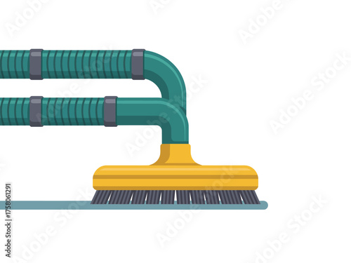 Close up of a cleaning brush attachment for a vacuum cleaner on a white background