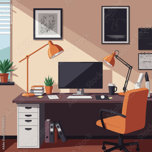 Modern Remote Workspace Ready for Digital Productivity