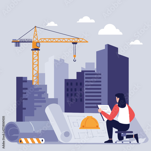 Female Engineer Manages City Construction Development Plans