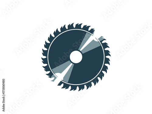 Sharp circular saw blade with jagged teeth, ready for cutting wood