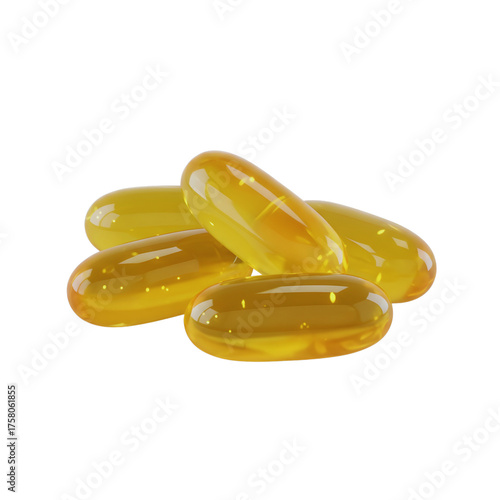 Pile of Golden Omega-3 Fish Oil Softgels